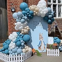 143pcs Dusty Blue Balloon Arch Kit Ocean Blue Sand White for Baby Shower Gender Reveal Bridal Shower Wedding Boy Girl Birthday Party Decorations