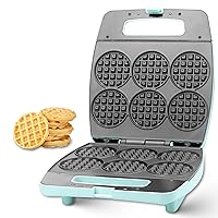 Multi Mini Waffle Maker Machine, Bake 6 x 3 Inch Small Waffles, Perfect for Families and Individuals Use, Excellent Choice for Breakfast Brunch Parties & Events