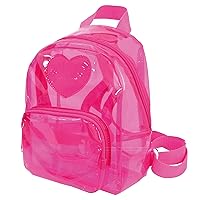 ZIP CORPORATION 83325 Cute Transparent Vinyl Bag, Clear, Pink, Backpack, Approx. W 7.9 x H 10.8 x D 3.5 inches (20 x 25