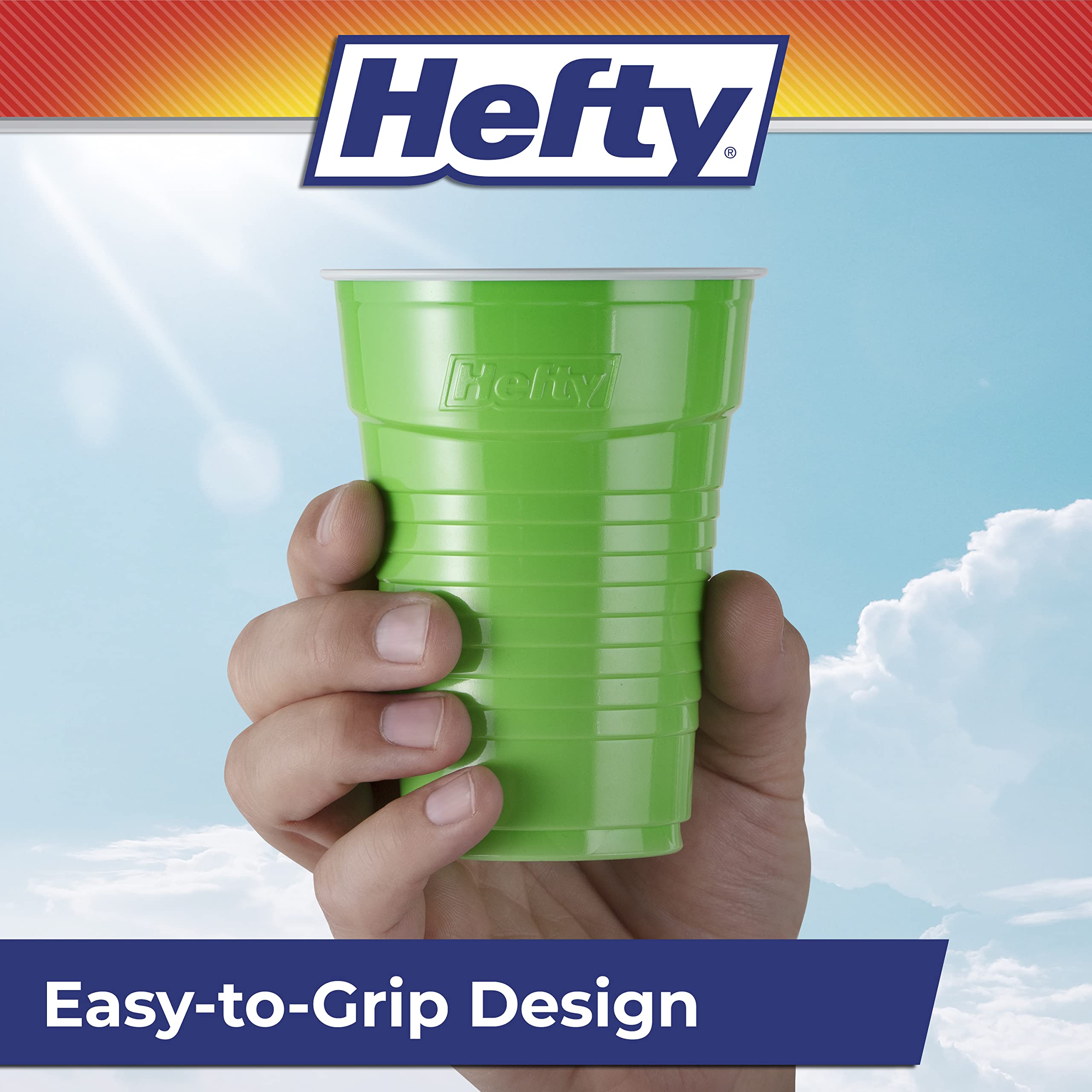 Hefty Everyday 16 oz Disposable Party Cup, 101 Count (Pack of 1), Assorted Bright