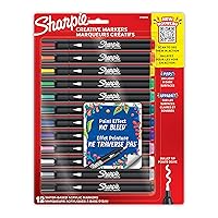 SHARPIE Acrylic Creative Markers, Bullet Tip, Vibrant Assorted Colors, Non-Bleeding Water-Based Ink, Pack of 12