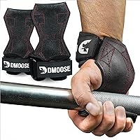 DMoose Weight Lifting Grips - Gym Grip Straps with Rugged Anti-Slip Technology - Hand Grips for Powerlifting, Cross Training, Gymnastics and Pull Ups, Weightlifting Grips with Neoprene Wrist Padding