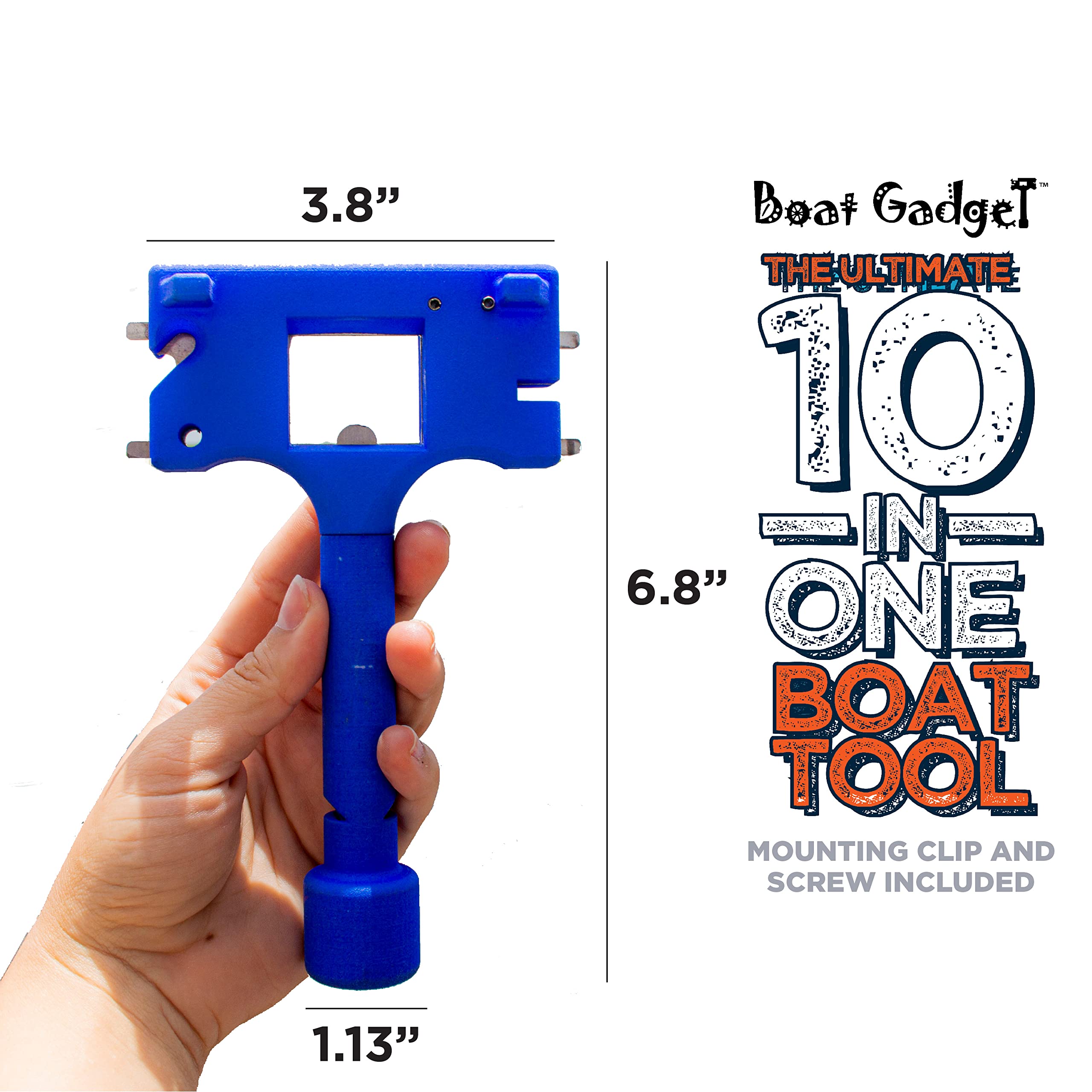 Boat Gadget – This 10-in-1 Boat Tool Includes Beer and Wine Bottle Opener, Safety Whistle, Fishing Line Cutter, Marine Gas Cap Key & Other Essential Tools – Great idea for Boat Owners