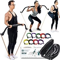 NYPOT- Workout Bow & Portable Home Gym Equipment - Resistance Bands with Bar for Home Workout Equipment Men & Women All in One Gym for Strength Training