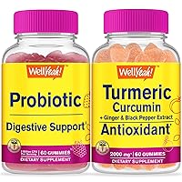 Probiotic + Turmeric Curcumin, Gummies Bundle - Great Tasting, Vitamin Supplement, Gluten Free, GMO Free, Chewable Gummy