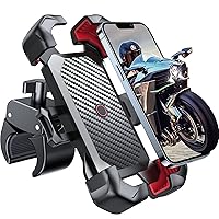 Motorcycle Phone Mount, [1s Auto Lock][100mph Military Anti-Shake] Bike Phone Holder for Bicycle, [10s Quick Install] Handlebar Phone Mount, Compatible with iPhone, Samsung, All Cell Phone