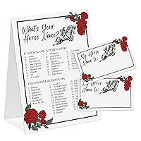 Horse Theme What's You Horse Name Game, Baby Shower Game Stickers, Birthday Game, Party Decoration, Activity Game for Office or Class, Package Contains 1 Sign and 30 Name Stickers(wyn26)