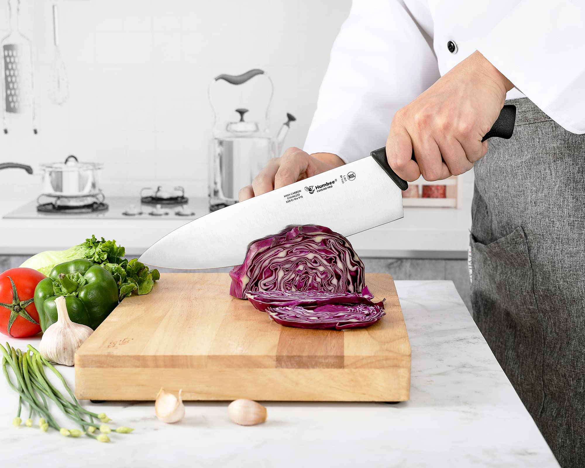 HUMBEE Chef Knife 10 Inch - High Carbon Stainless Steel, Ultra-sharp Chef’s Knife NSF Certified