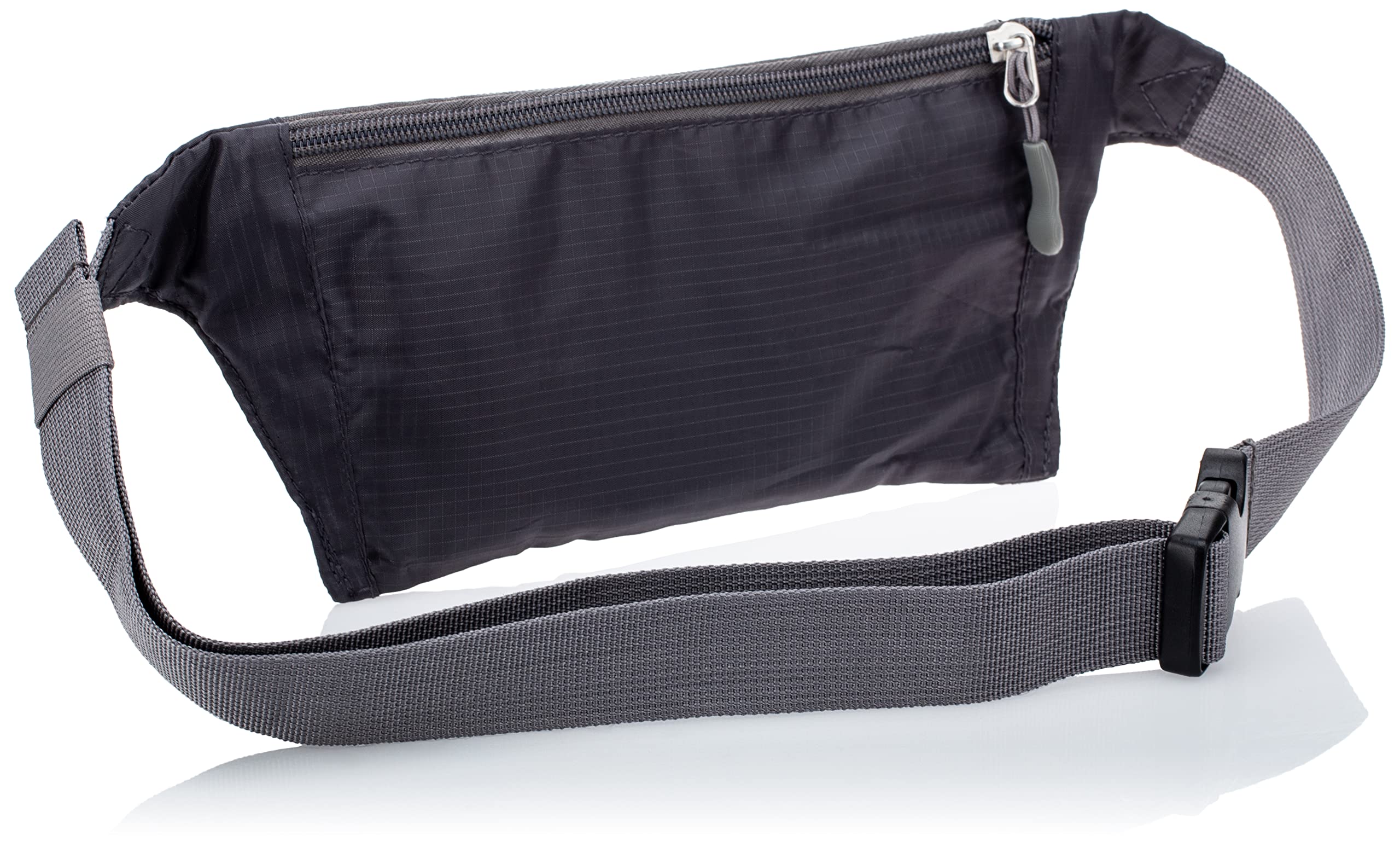 Travelon Double Zip Waist Pack, Charcoal, One Size