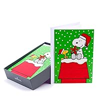 Hallmark Peanuts Boxed Christmas Cards, Snoopy (16 Cards and 17 Envelopes)