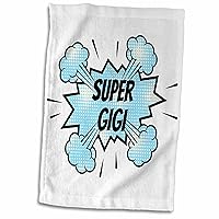 3dRose Super Gigi Written Inside a Blue Sound Effect Speech Bubble. - Towels (twl-348499-1)