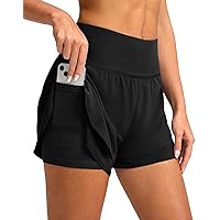 SANTINY Women's 2 in 1 Running Shorts with Pockets 3