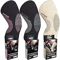 Physix Gear 3 Pack of Knee Support Brace Compression Sleeve in (1Grey + 1Pink + 1Beige) L size