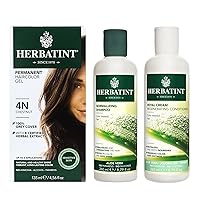 Herbatint Permanent Hair Color in 4N Chestnut with Normalizing Shampoo and Royal Cream Conditioner