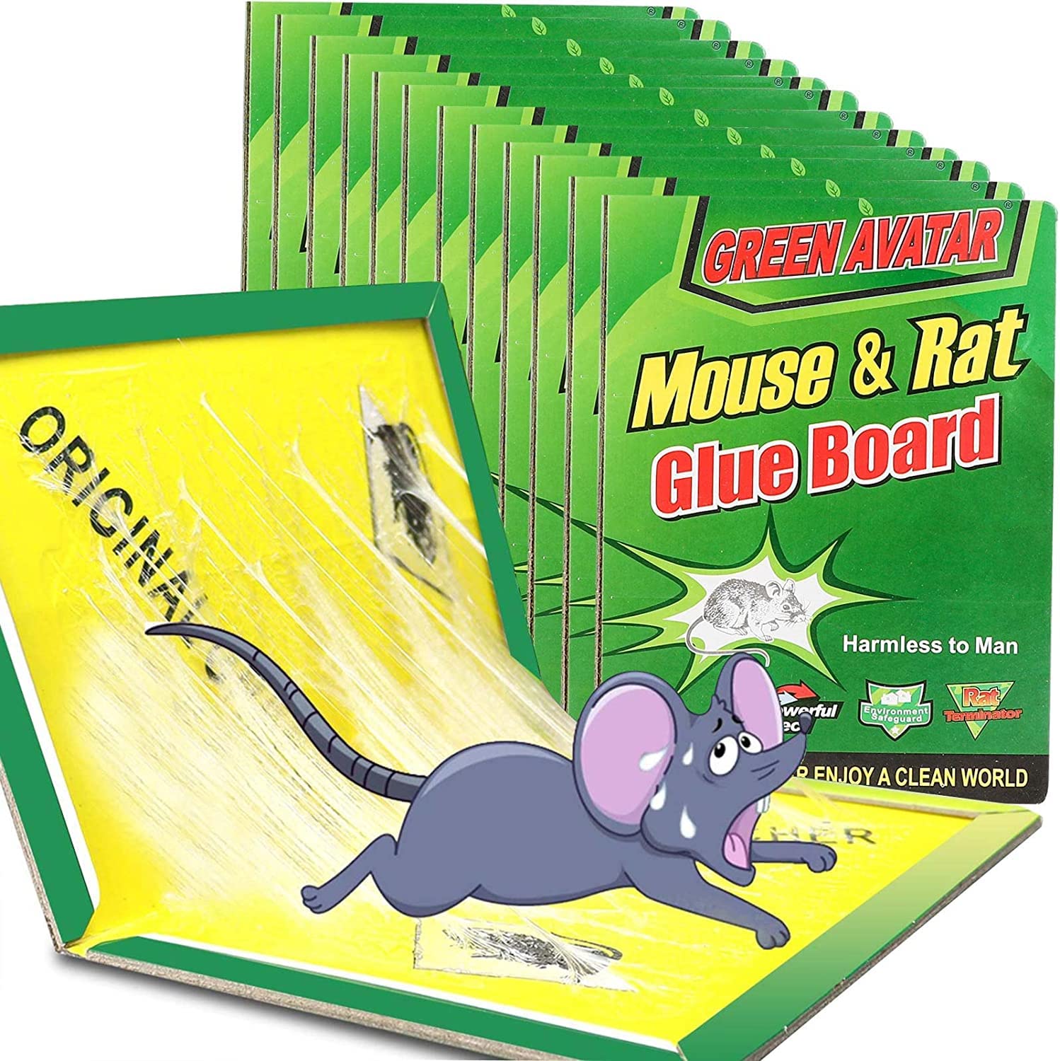 8Pc Mouse Traps Sticky Glue Rat Mice Disposable Glue Boards Baited