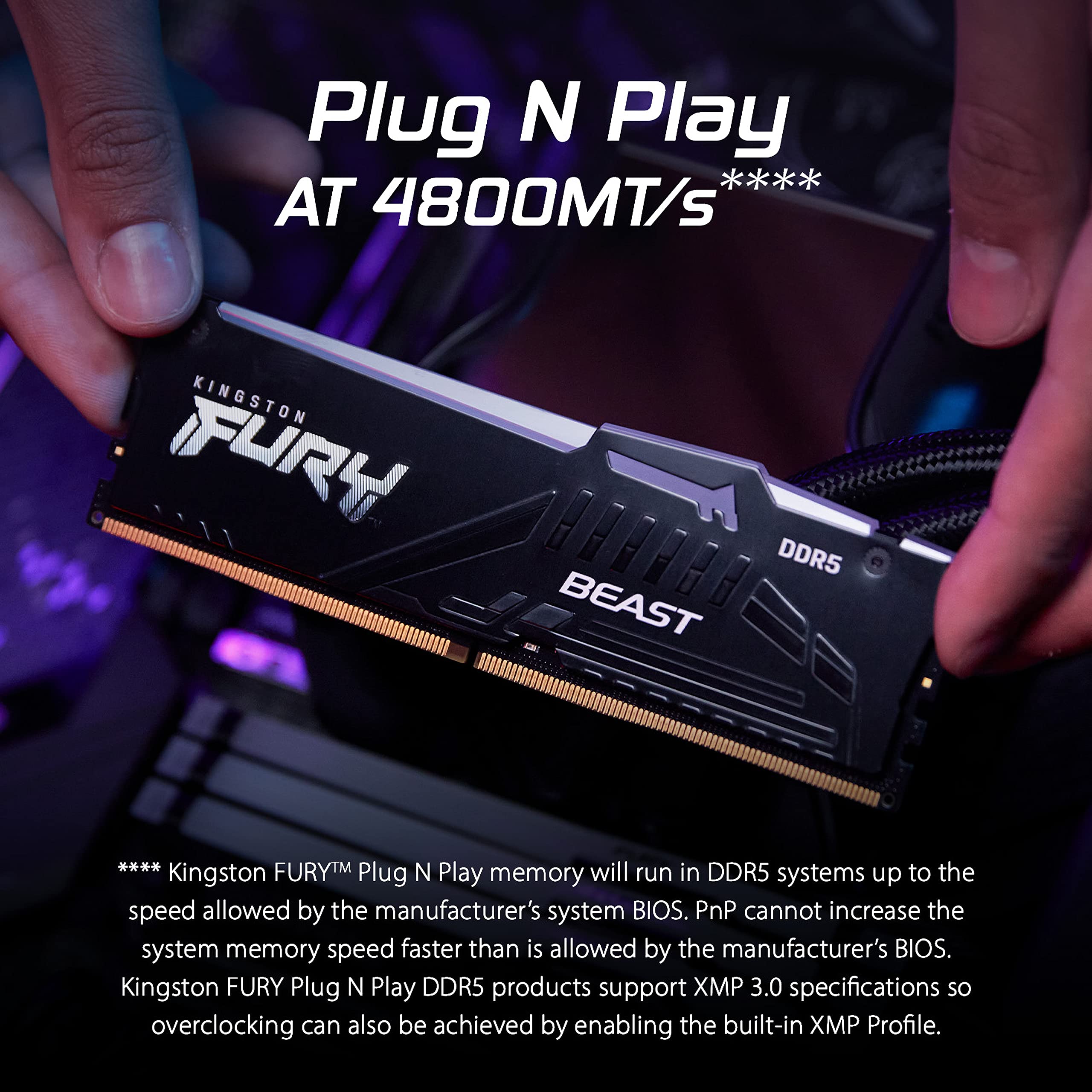 Kingston Technology Fury Beast RGB 32GB (2x16GB) 6000MT/s DDR5 CL36 Desktop Memory Kit of 2 | Infrared Sync Technology | AMD Expo | Plug N Play | KF560C36BBEAK2-32