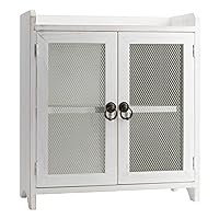 COLLECTIVE HOME - 2 Tiered Storage Cabinet, Countertop Cabinet, Wood Organizer for Kitchen Living Room Bedroom Bathroom Office with Magnetic Door, 15.75 x 14.5 x 6.5, White, 02