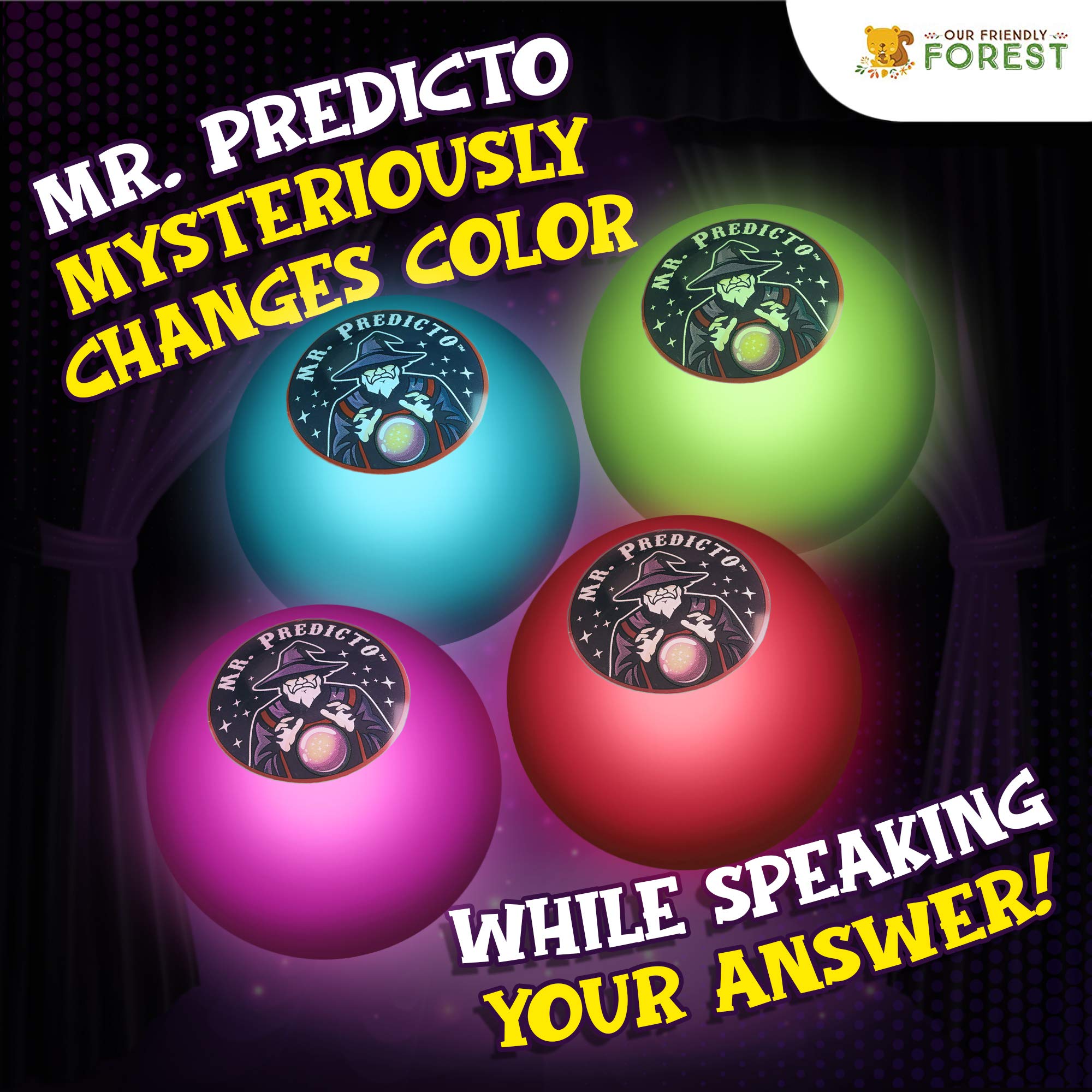 Mr. Predicto Fortune Teller Crystal Ball - Ask a Question & He Speaks an Answer - Mysterious Magic Ball, Cool Ball Magic, Funny Toys for Teens, Tweens - Kids Novelty Toys & Amusements - Light Up Toy