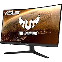 ASUS TUF Gaming 23.8” 1080P Curved Gaming Monitor (VG24VQ1B) - Full HD, 165Hz (Supports 144Hz), 1ms, Extreme Low Motion Blur, Speakers, Adaptive-sync/FreeSync Premium, Eye Care, DisplayPort, HDMI