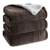 Bedsure Sherpa Fleece Blankets King Size for Bed - Thick and Warm Blanket for Winter, Soft Fuzzy Plush King Blanket for All Seasons, Brown, 108x90 Inches