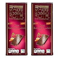 Moser Roth Dark Raspberry Almond Privat Chocolatiers Fine German European Chocolate Bar (2 Pack SimplyComplete Bundle) Fair Trade Cocoa Keto Friendly