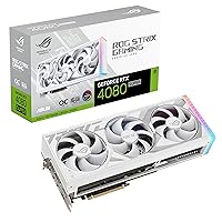 ASUS ROG Strix GeForce RTX™ 4080 Super White OC Edition Gaming Graphics Card (PCIe 4.0, 16GB GDDR6X, DLSS 3, HDMI 2.1a, DisplayPort 1.4a, Vapor Chamber, Power Sensing, Aura Sync)