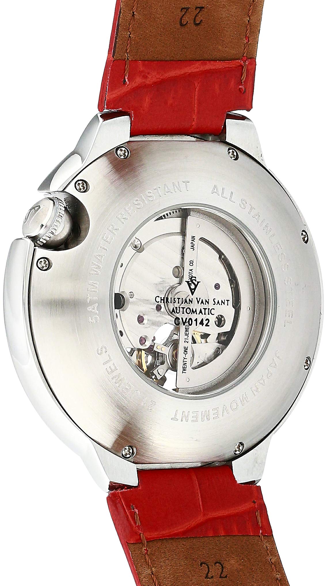Christian Van Sant Men's CV0142 Cyclone Automatic Analog Display Quartz Red Watch