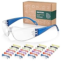 28 Pack Kids Safety Glasses, ANSI Z87.1 Child Size Protective Goggles in 7 Colors, Scratch and Impact Resistant Clear Lens Eyewear with Color Frame for Nerf Party/Science/School Projects
