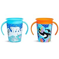 Munchkin® Miracle® 360 Wildlove Sippy Cup, 6 Oz, 2 Pack, Orca/Polar Bear