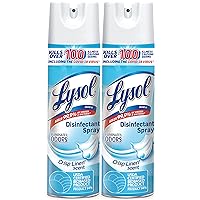 Lysol Disinfectant Spray, Sanitizing and Antibacterial Spray, For Disinfecting and Deodorizing, Crisp Linen, 19 Fl. Oz (Pack of 2)