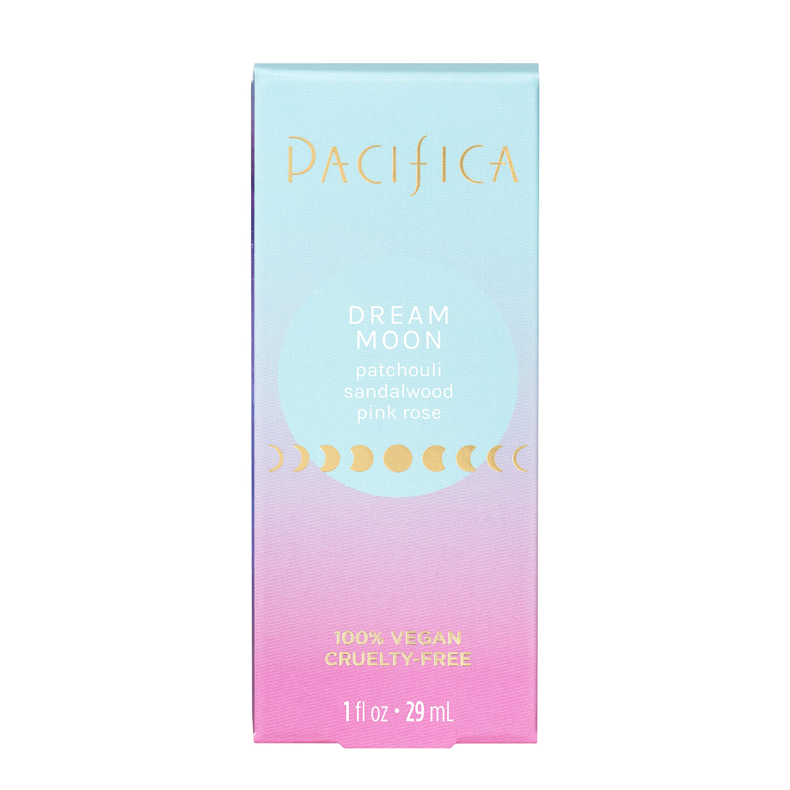 Pacifica Beauty Dream Moon Spray Perfume Pink Rose, Sandalwood, Patchouli Notes Natural + Essential Oils Clean Fragrance Vegan + Cruelty Free