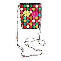 Coconut Shell Beaded Sling bag for Women | Crossbody Bags For Women Long Strap Purse/Handmade Natural Style| Hanging Purse (Multi Color)