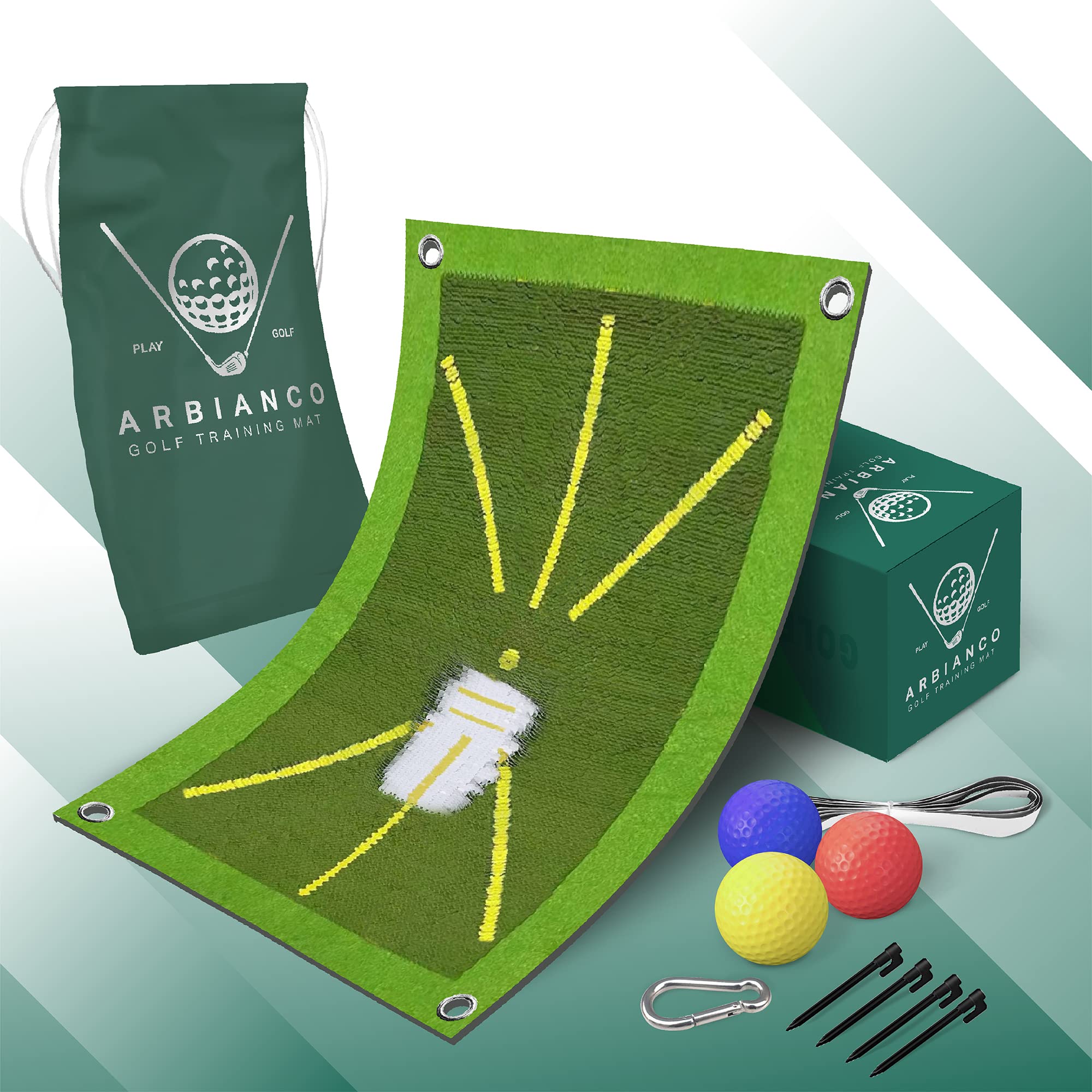 Golf Mat- Golf Training Mat for Golf Practice |20”| Golf Training Mat for Swing Detection, Golf Mat That Shows Swing Path, The Best | Golf Swing Trainer - Golf Swing Mat - Suitable for All Levels