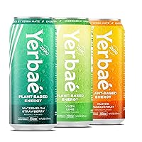 Yerbae Energy Beverage - Variety Flex Pack, 0 Sugar, 0 Calories, 0 Carbs, Energized by Yerba Mate, Plant-Based, Healthy Alternative to Sugary Energy Drinks, 16oz cans (12 Pack)