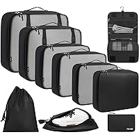 BAGAIL 10 Set/4 Set Packing Cubes Various Sizes Packing Organizer for Travel Accessories Luggage Carry On Suitcase