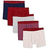 Amazon Essentials Men's Cotton Jersey Boxer Brief (Available in Big & Tall), Pack of 5