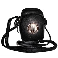 black cellphone bag shoulder 6 plus golden metallic sling money travel pouch