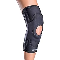 DonJoy Lateral J Patella Knee Support Brace with Hinge: Neoprene, Left Leg, Medium