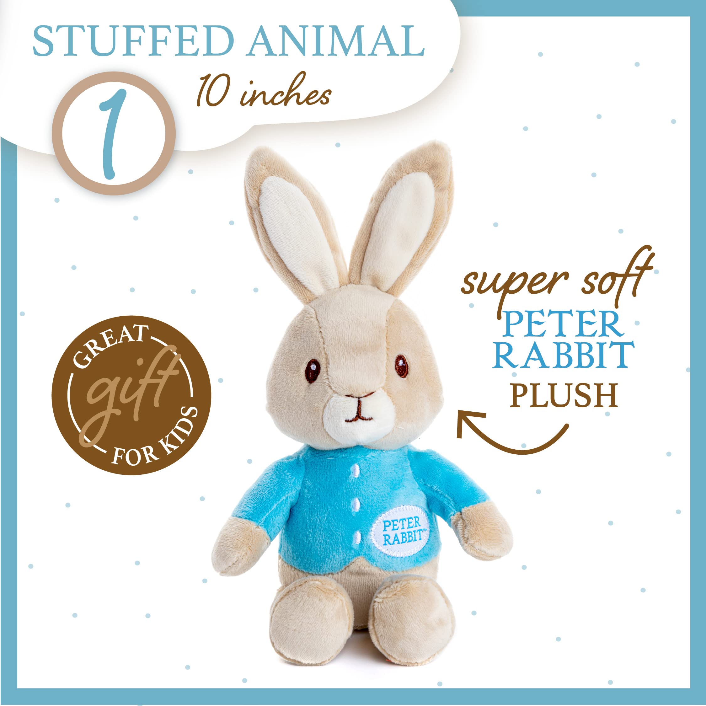 KIDS PREFERRED Beatrix Potter Peter Rabbit Gift Set with Stuffed Animal, Rattle, and Teether