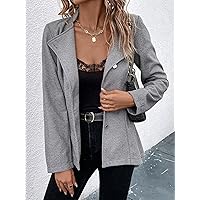 VUBLY Women's Coats Women's Winter Coats Herringbone Single Breasted Overcoat Warmth Special Autumn and Winter Fashion Novel (Color : Gray, Size : X-Large)
