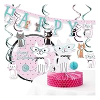 Creative Converting Purr-FECT Cat Birthday Party Decorations Kit