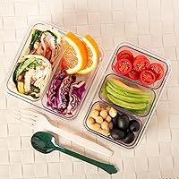 gotman Airtight Food Storage Containers Set, 2 Lunch Boxs (With 5 Removable Boxes) - Tritan 100% | BPA-Free Vegetable Organizer Boxes | Microwave & Freezer Safe | Leak-Proof Lids
