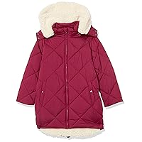 Amazon Essentials Girls and Toddlers' Long Quilted Cocoon Puffer Coat