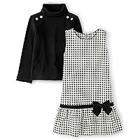 Gymboree,and Toddler Dress and Long Sleeve Shirt Set,Black Plaid,7