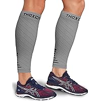 Calf Compression Sleeve for Men Women (1 Pair), Leg Support Footless Compression Socks for Running - Shin Splint Varicose Veins Swelling & Pain Relief, Gray/Black, X-Large
