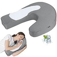HOMCA Upgraded Body Pillow for Side Sleeper, U-Shaped Ergonomic Memory Foam Contoured Pillow for Neck and Shoulder Pain with Cooling Breathable Hypoallergenic Pillowcase (Grey)
