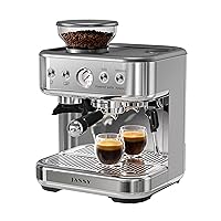 JASSY Espresso Coffee Machine 20 Bar Cappuccino Maker High Pressure Pump with Barista Coffee Grinder/Milk Frother for Home Brewing for Espresso