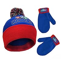 PJ Masks Boys' Winter Accessory Hat and Mittens Set, Toddler Beanie for Kids Ages 2-4