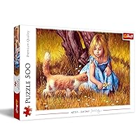 TREFL 500 Piece Jigsaw Puzzles, in The Center of Attention, Jim Daly Puzzle with Little Girl and Cat, Adult Puzzles, Trefl 37291
