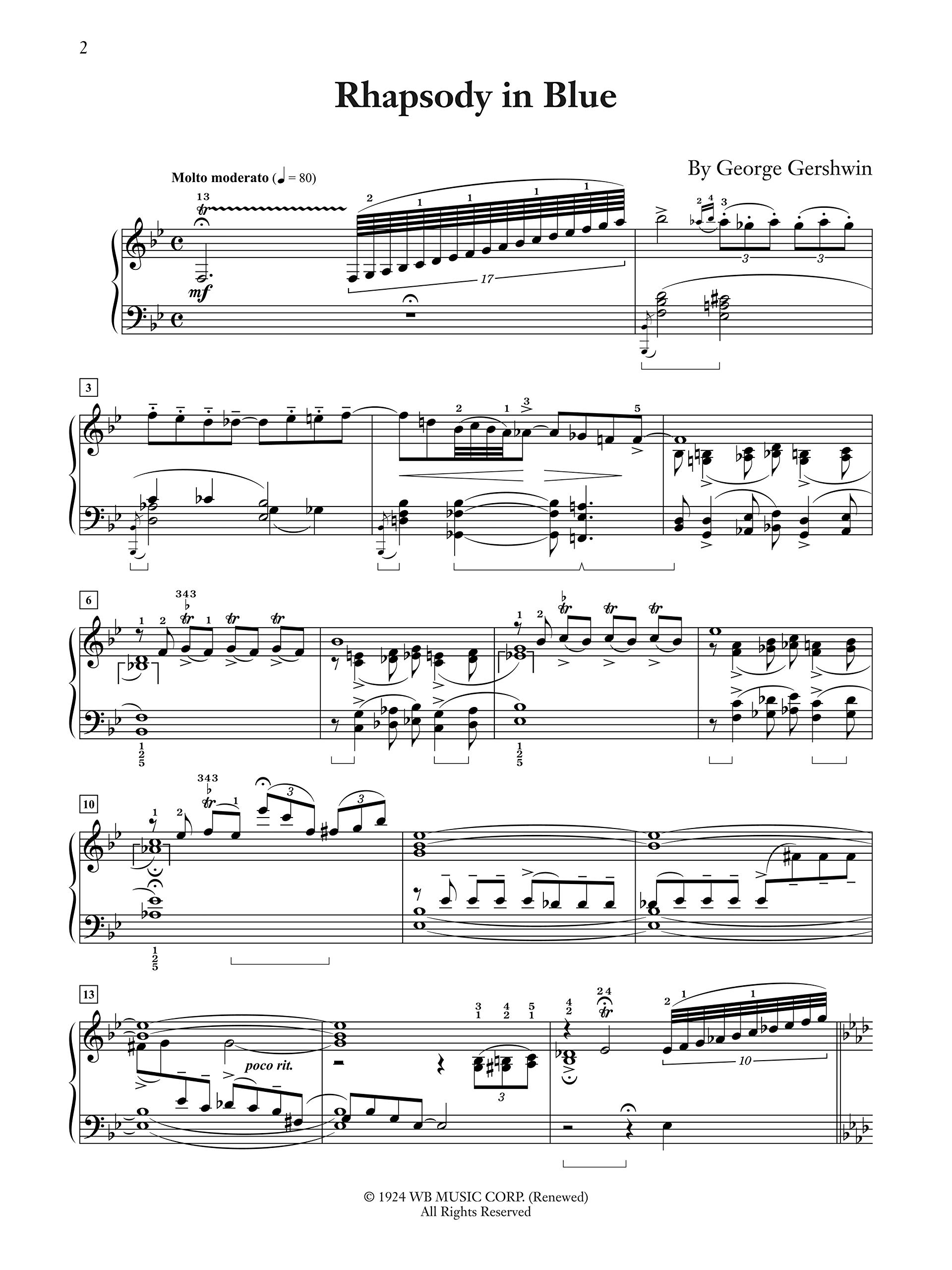 Rhapsody in Blue: Solo Piano Version (Alfred Masterwork Edition)